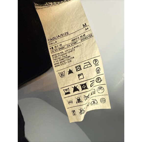 Benetton Womens Cotton Black Lace Dress Med‎ Classic Minimalist Feminine Career - Picture 8 of 12